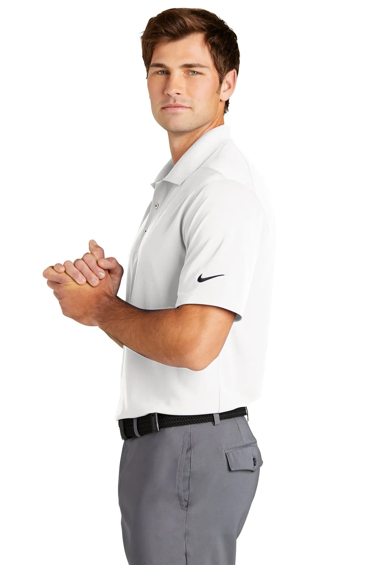Nike Dri-FIT Micro Pique Customized Polos, White