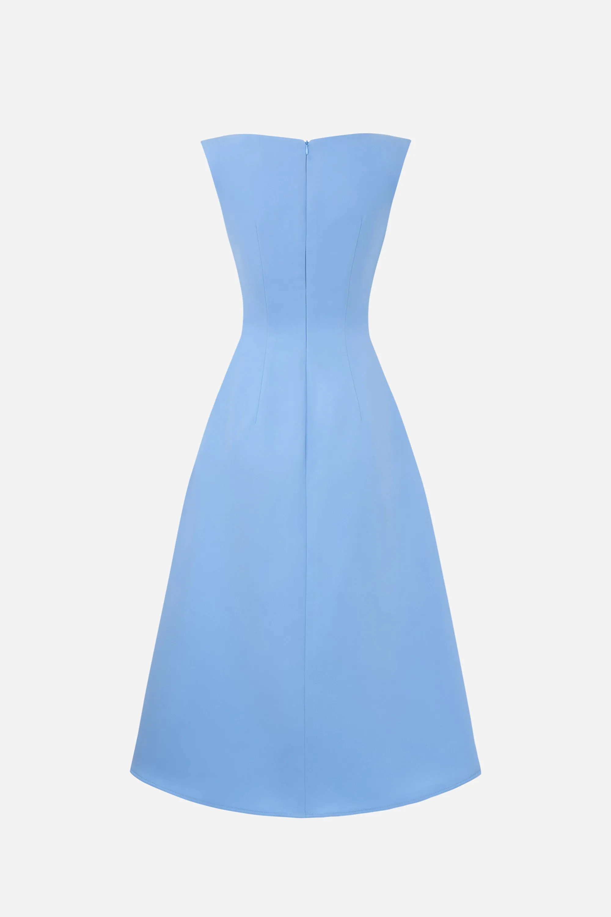 Opal A-line V-Neck Cotton Knitted Calf Length Dress