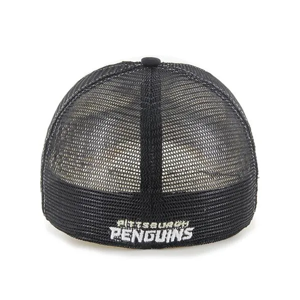 Pittsburgh Penguins 47 Brand Tri-Tone Privateer Closer Mesh Flexfit Hat Cap