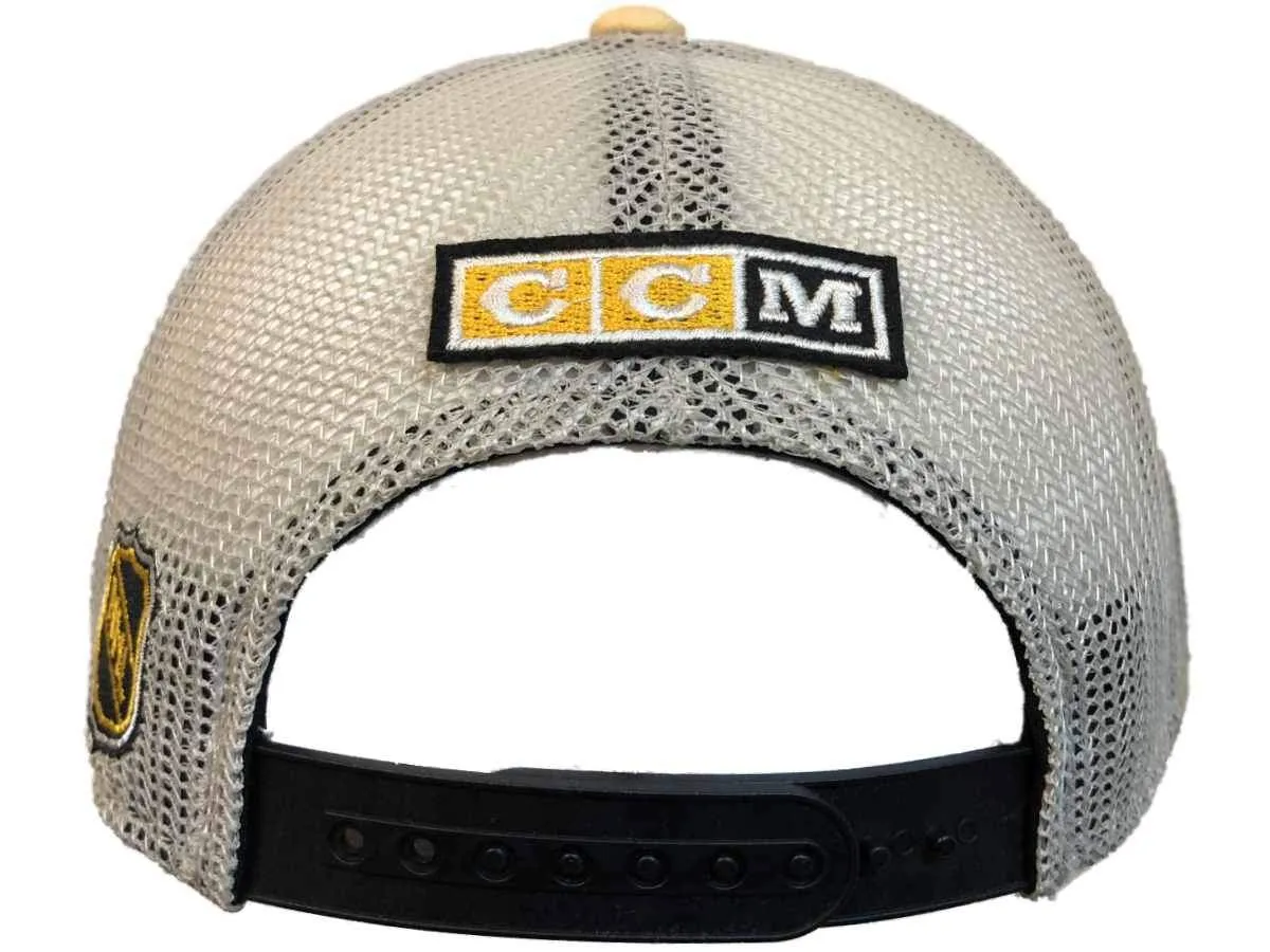 Pittsburgh Penguins Adidas Yellow CCM Vintage Mesh Structured Snapback Hat Cap