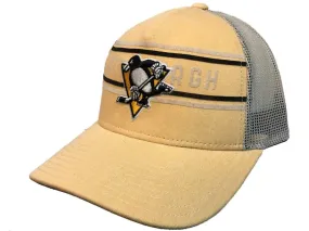 Pittsburgh Penguins Adidas Yellow CCM Vintage Mesh Structured Snapback Hat Cap