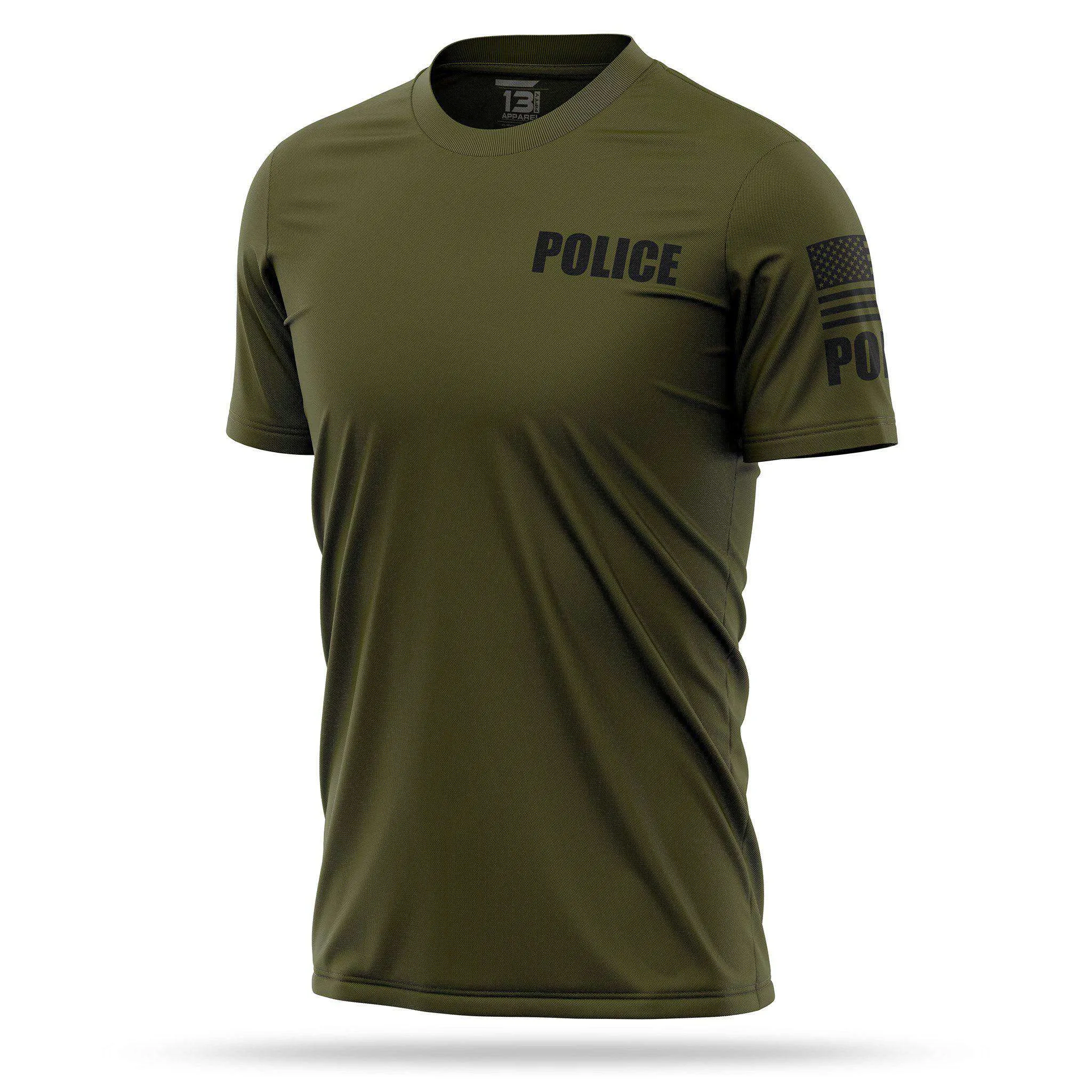 [POLICE] Men's Performance Shirt [GRN/BLK]