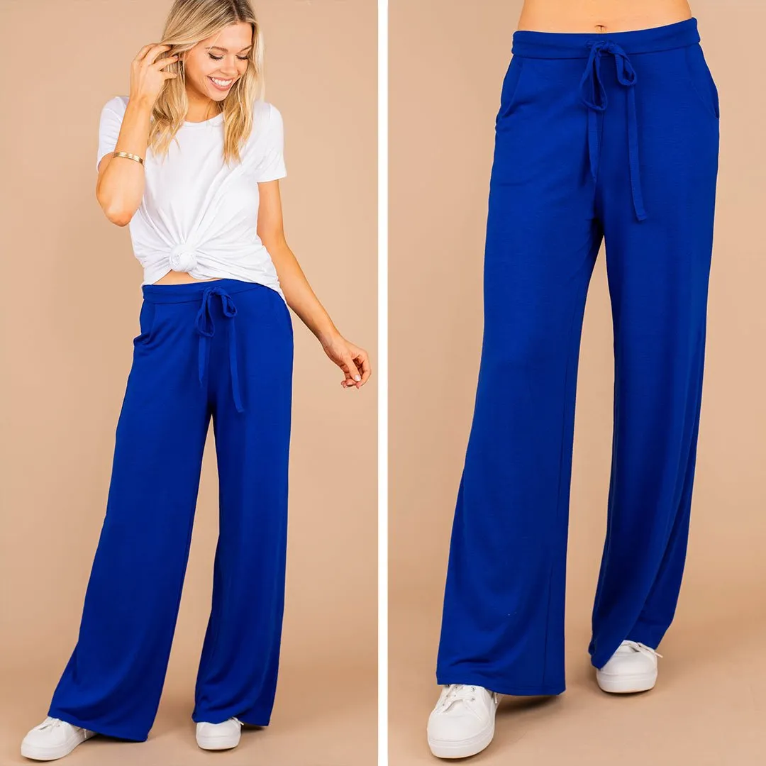 Save Some Time Denim Blue Palazzo Pants