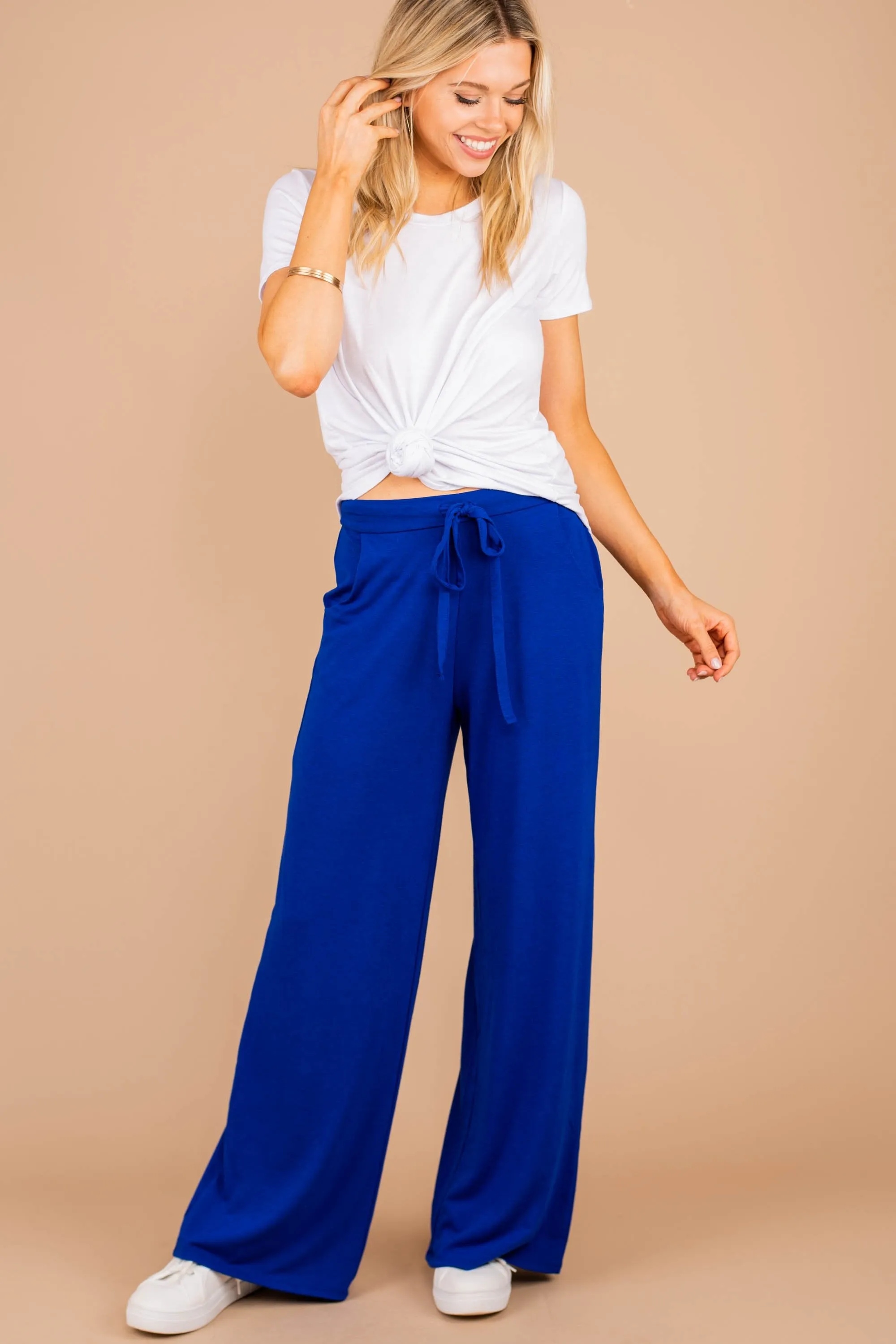 Save Some Time Denim Blue Palazzo Pants