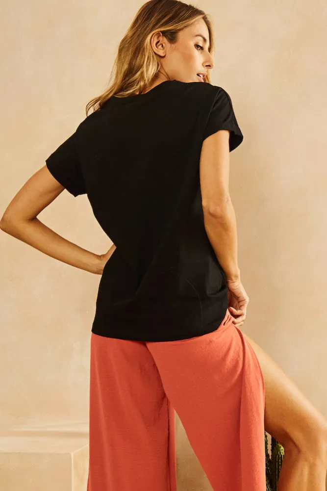 Seventies Top Black