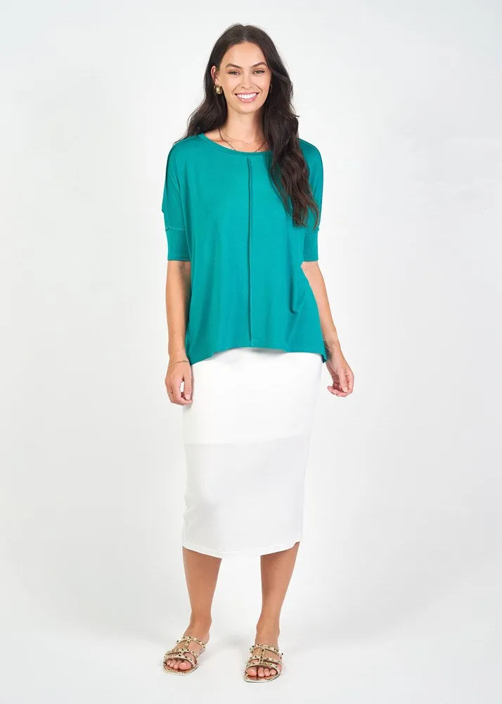 Stella Oversized Bamboo Slouch T-Shirt - Emerald Green