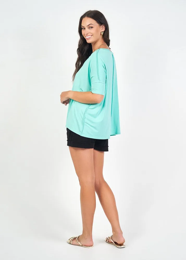 Stella Oversized Bamboo Slouch T-Shirt - Mint