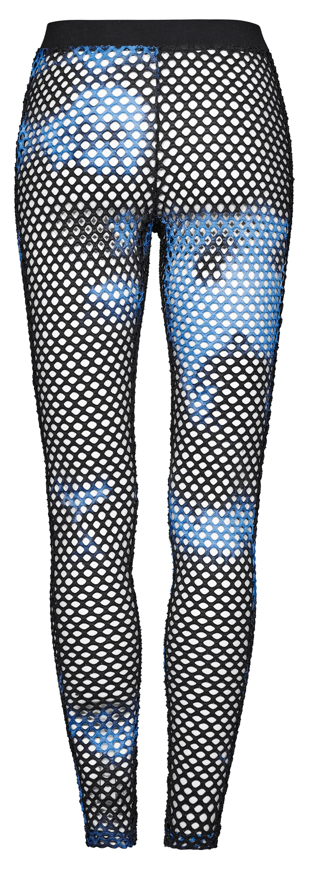 Stylish Women's Fishnet Mesh Leggings in Black-Blue