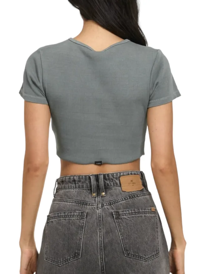 THRILLS - Ewing Crop Baby Tee - Scrubs Green