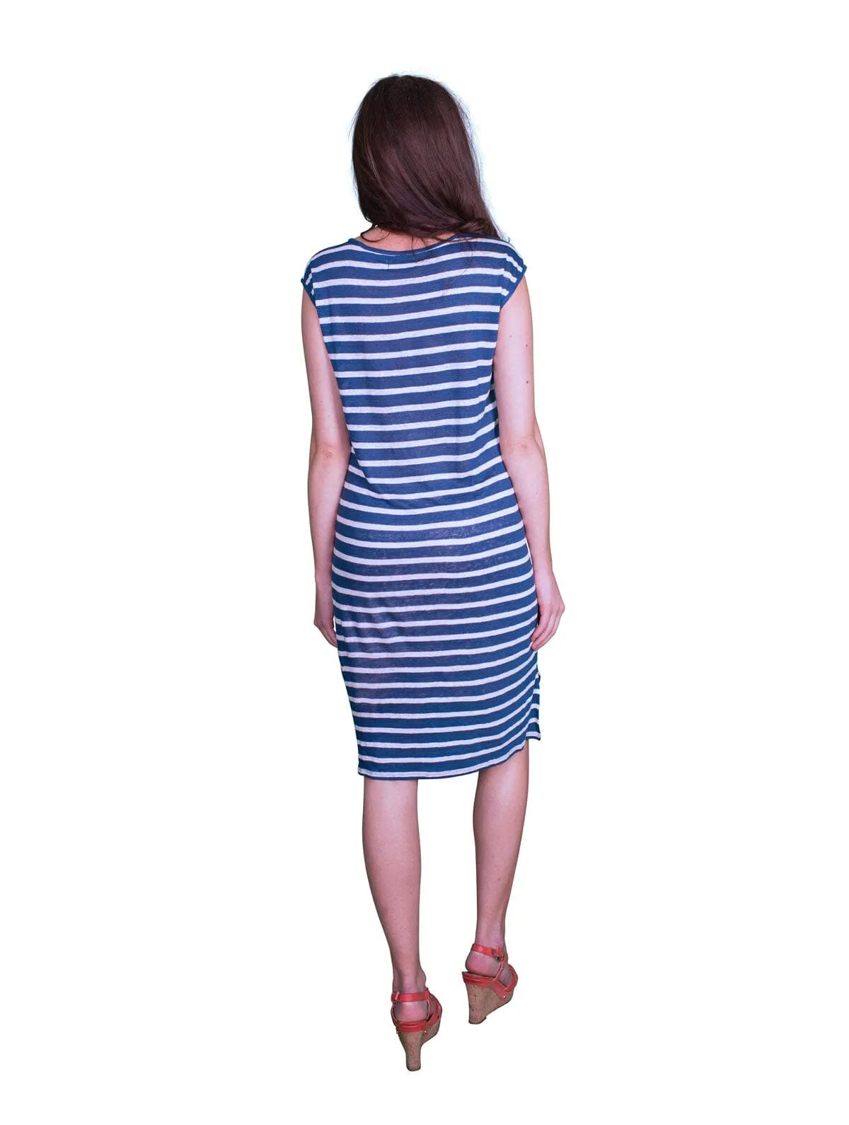 Velvet by Graham & Spencer Leila Linen Stripe Tank Dress
