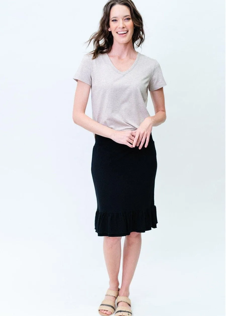 Veronica Bamboo V-Neck T-Shirt - Chocolate