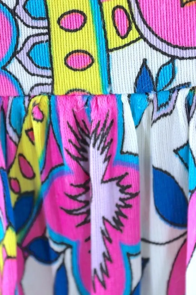 Vintage Mod Pink Floral Print Sundress