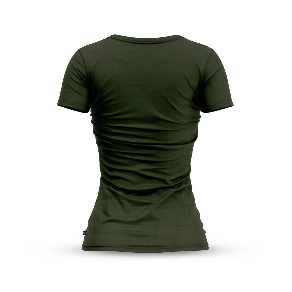 Women's Casual Merino T Shirt (Olive)