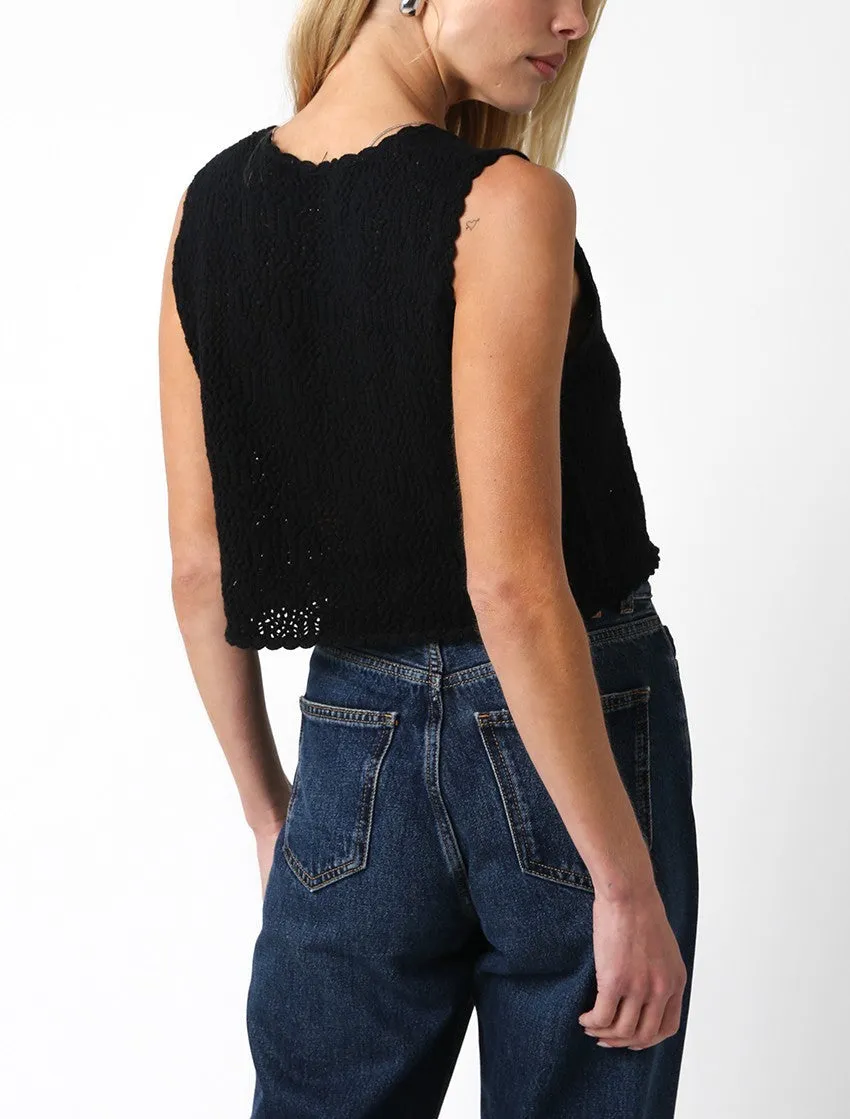 Yadira Crochet Crop Vest